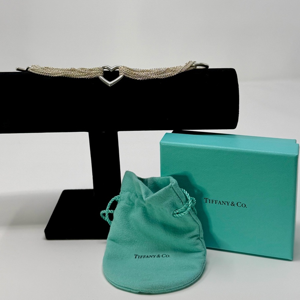 Tiffany & Co. Silver Multi-Strand Mesh Heart Bracelet EUC -Full Inclusion - Picture 5 of 6
